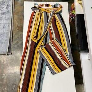 Stripped Cinched Pants